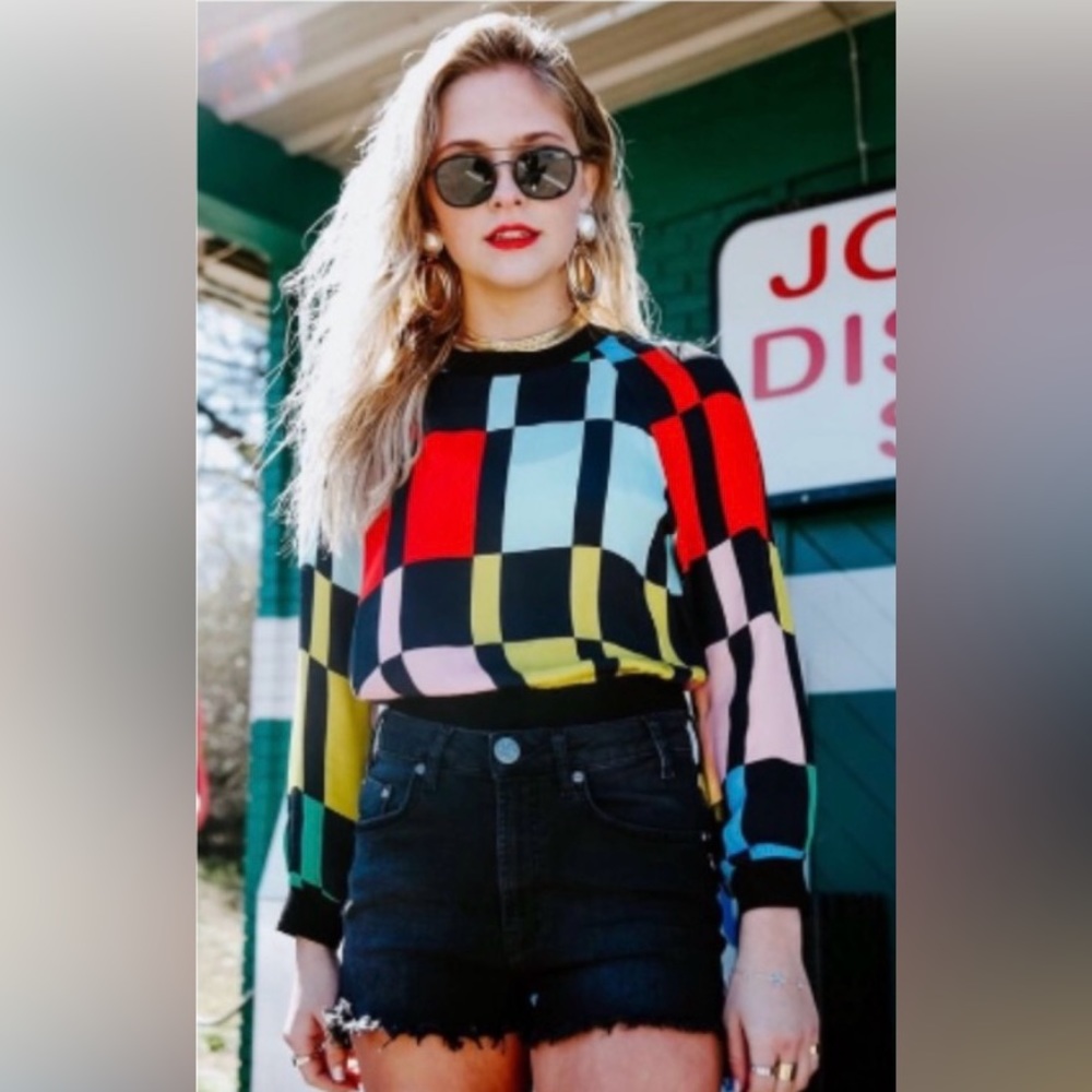 Alice + Olivia color block blouse!